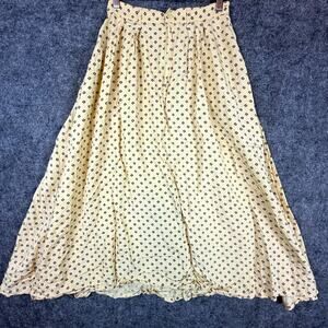 Vintage JG Hook Maxi Skirt Womens 8 Butter Yellow Cottagecore Picnic Retro Pinup